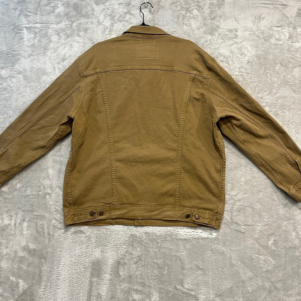 Signature by Levi Strauss Denim Jacket Men XXL Tan Brown Trucker Stretch - Picture 2 of 7